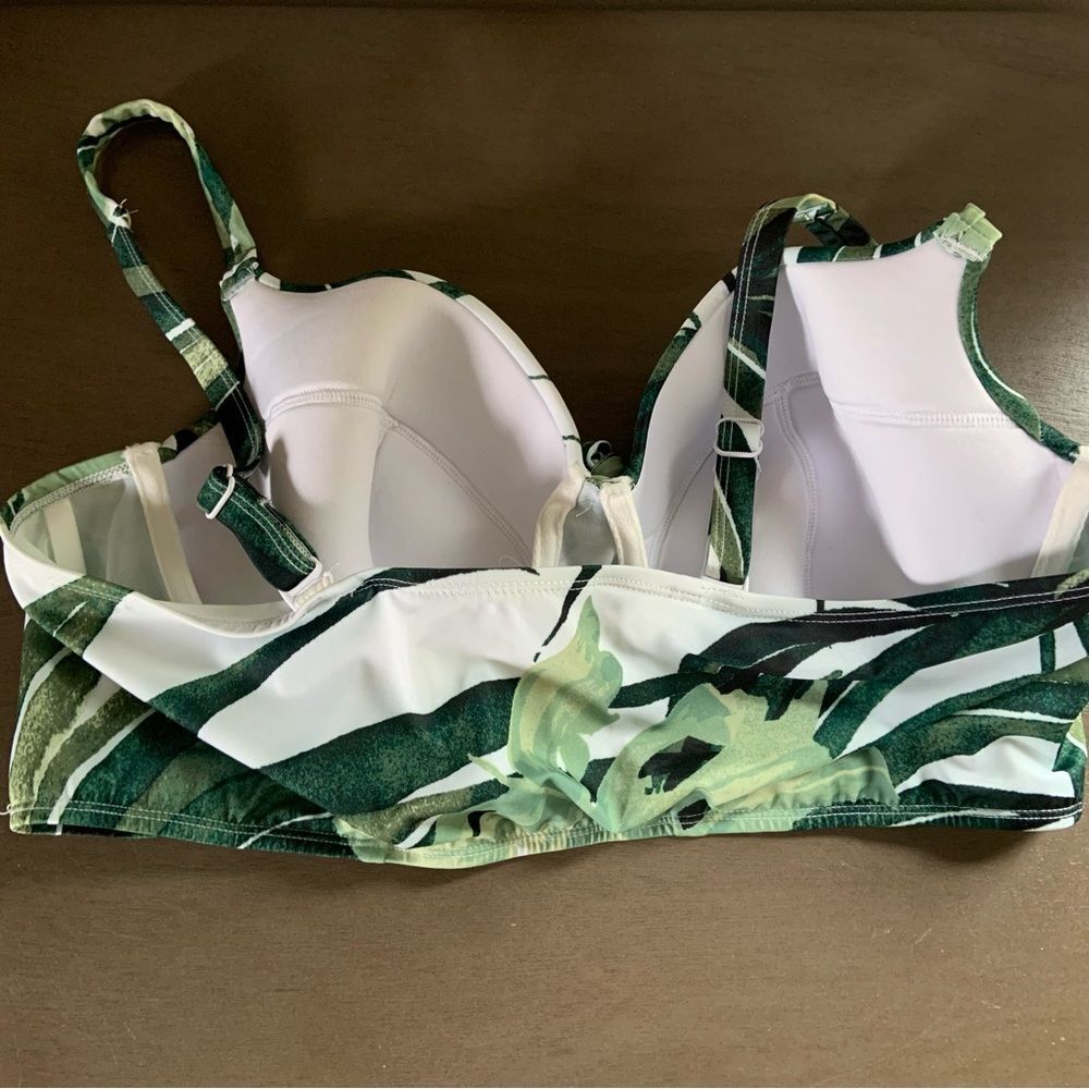 CACIQUE By Lane Bryant Mini Palms Longline Underwire Swim Bikini  22 42D - Picture 6 of 16